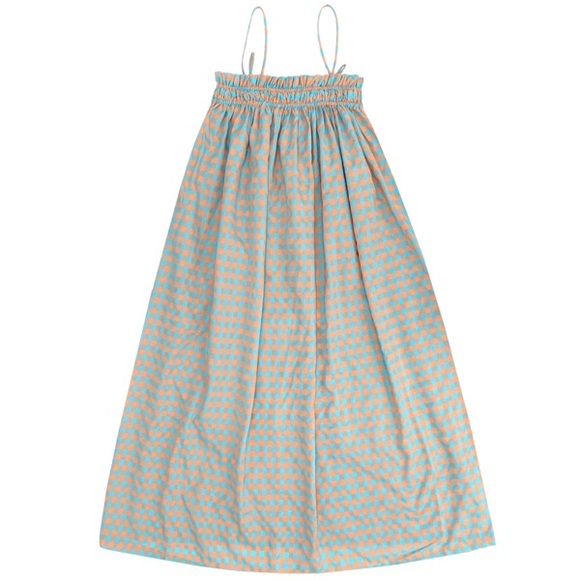 Ali Golden Gingham Elastic Midi Dress w/ Pockets | Size L - Picture 2 of 6